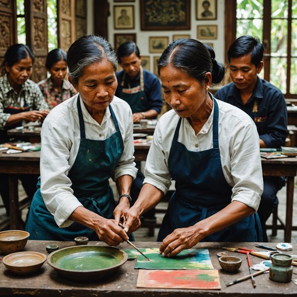 Où trouver des ateliers de peinture traditionnelle en Indonésie?
